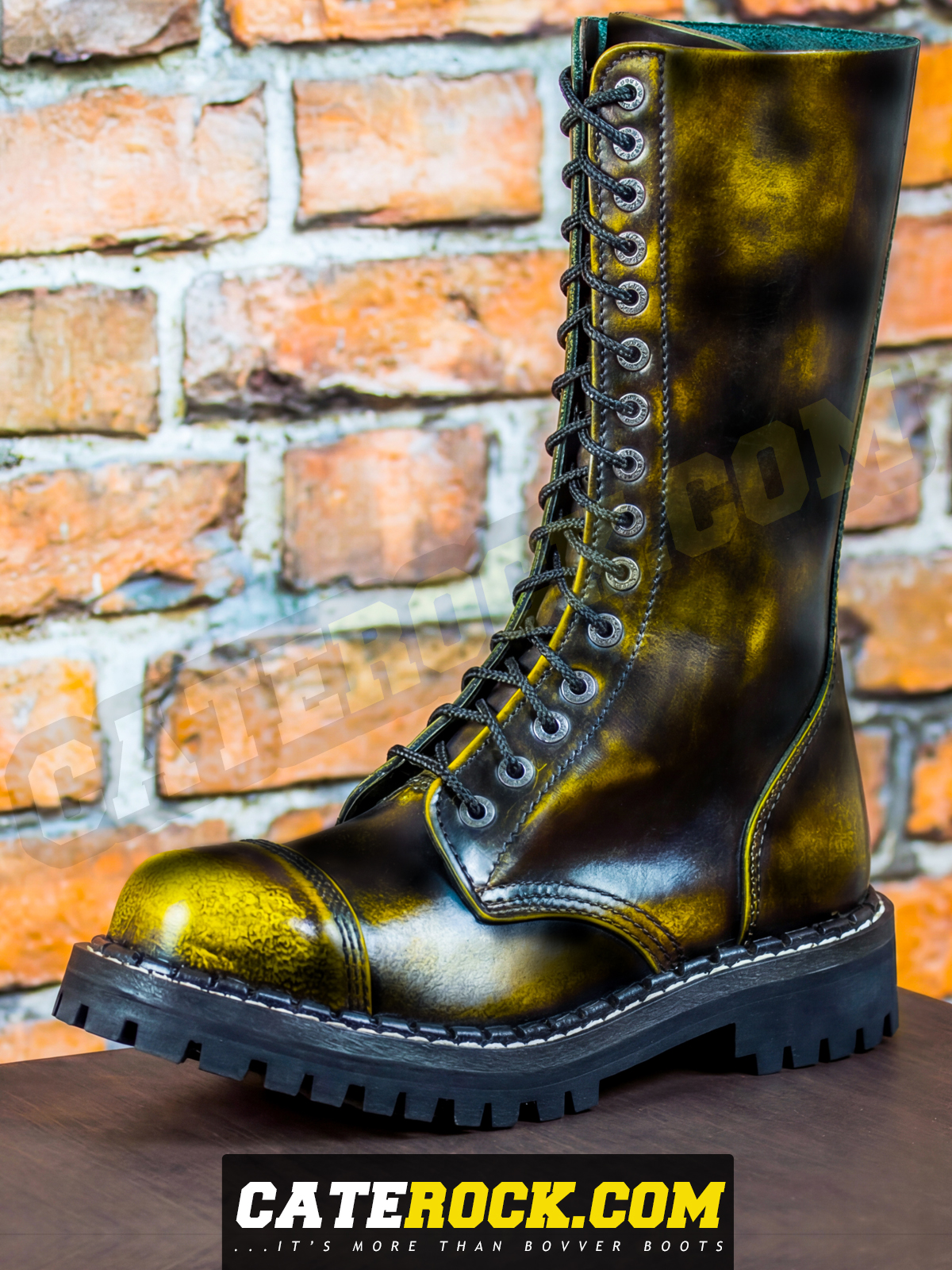 Bovver Boots 15 Eyelet (WIPED TO YELLOW)