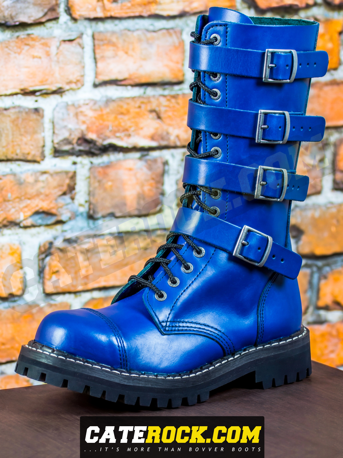Bovver Boots 15 Eyelet + 4 Buckle (BLUE)