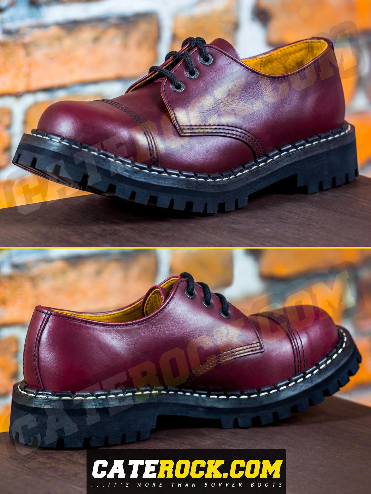 Bovver Boots 3 Eyelet (MAROON)