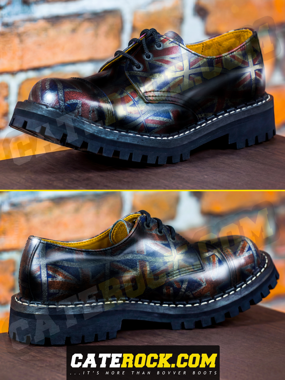 Bovver Boots 3 Eyelet (WIPED TO GREAT BRITAIN FLAG)
