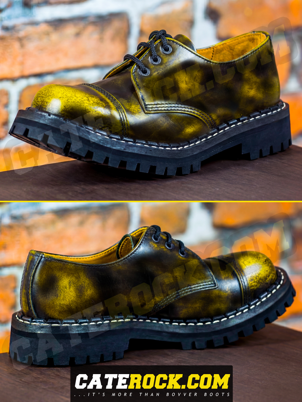 Bovver Boots 3 Eyelet (WIPED TO YELLOW)