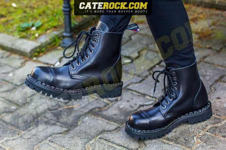 Bovver Boots 8 Eyelet BLACK - CATEROCK.COM