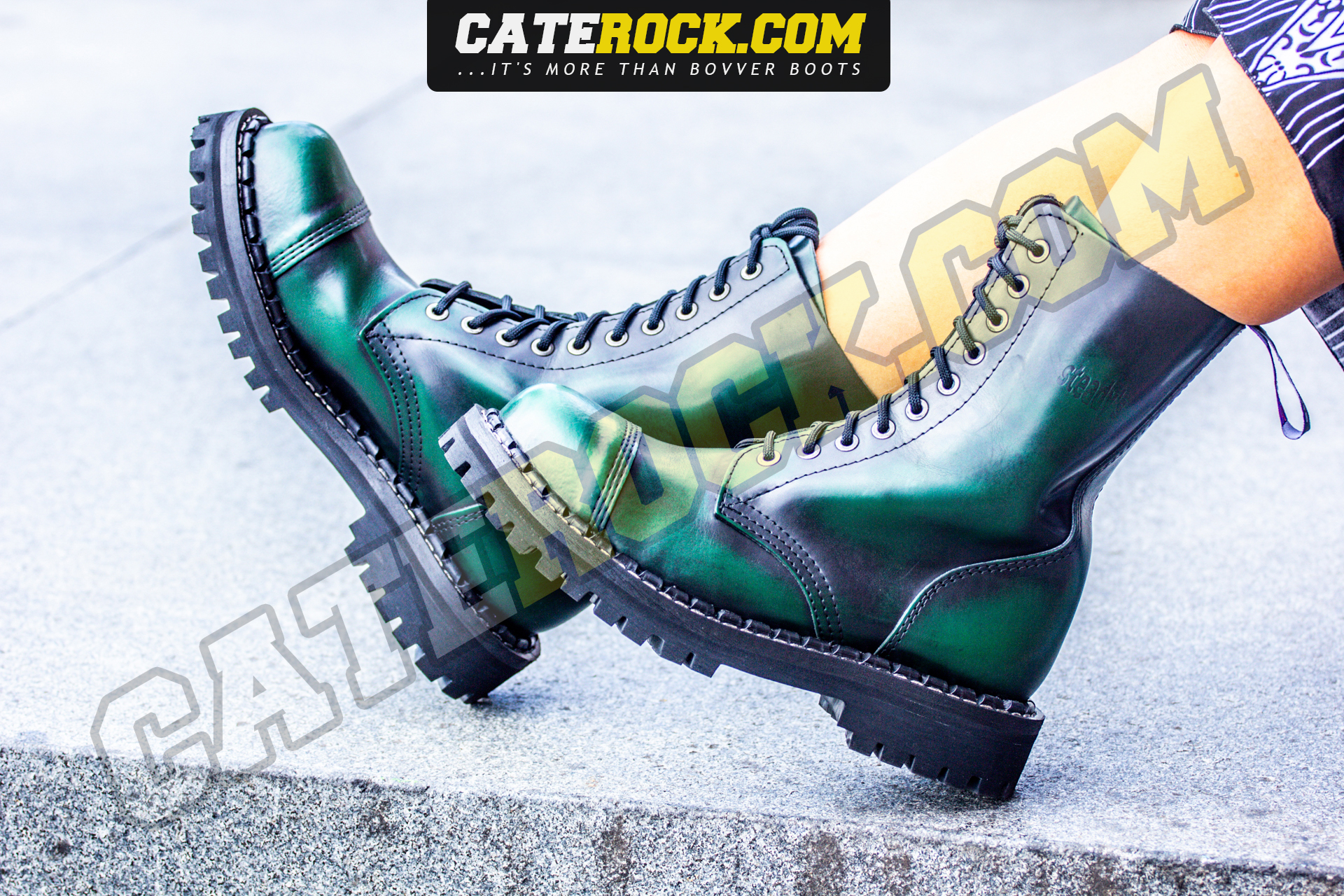 Bovver boots wiped to green