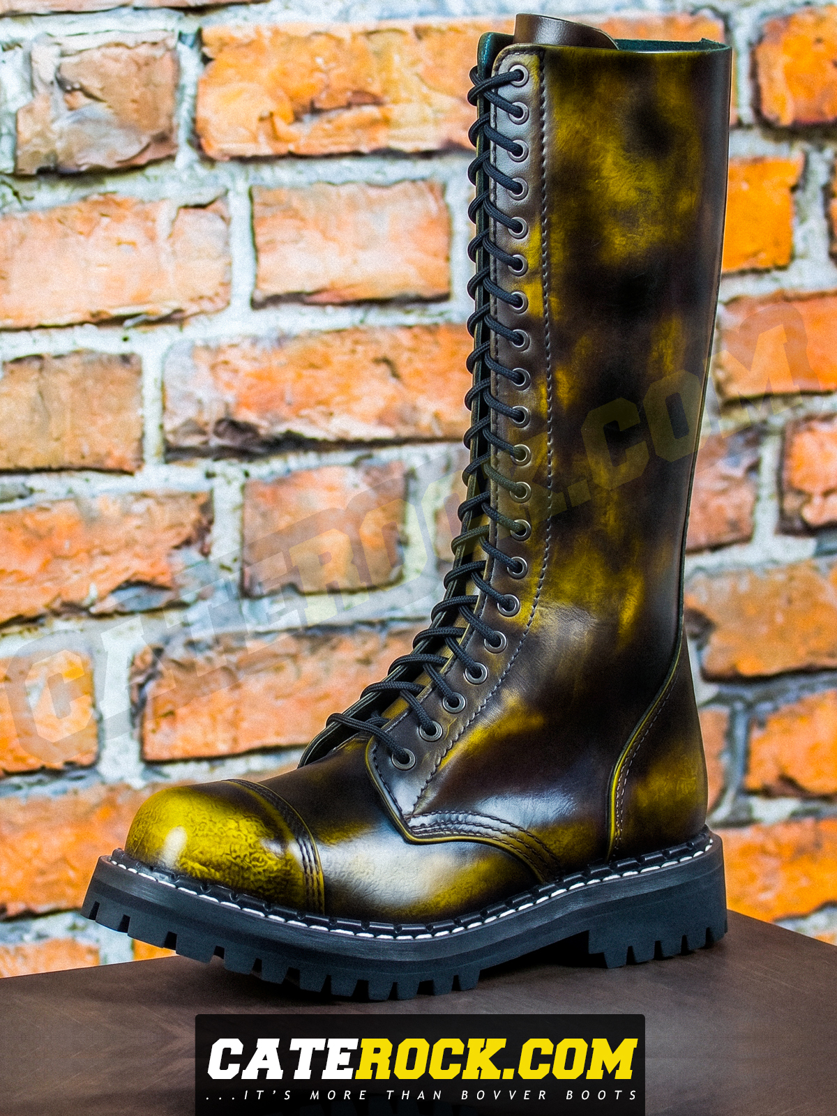 Bovver Boots 20 Eyelet (WIPED TO YELLOW)