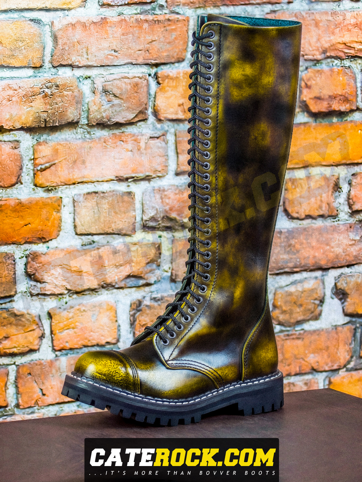 Bovver Boots 30 Eyelet (WIPED TO YELLOW)